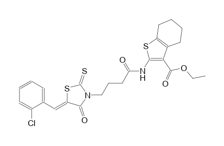 ethyl 2-({4-[(5Z)-5-(2-chlorobenzylidene)-4-oxo-2-thioxo-1,3-thiazolidin-3-yl]butanoyl}amino)-4,5,6,7-tetrahydro-1-benzothiophene-3-carboxylate