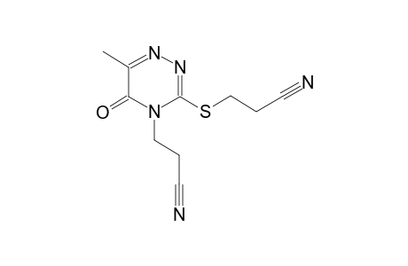 3-{[4-(2-cyanoethyl)-6-methyl-5-oxo-4,5-dihydro-1,2,4-triazin-3-yl]sulfanyl}propanenitrile