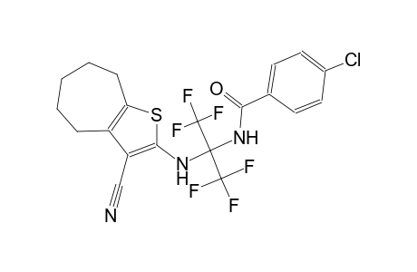 benzamide, 4-chloro-N-[1-[(3-cyano-5,6,7,8-tetrahydro-4H-cyclohepta[b]thien-2-yl)amino]-2,2,2-trifluoro-1-(trifluoromethyl)ethyl]-