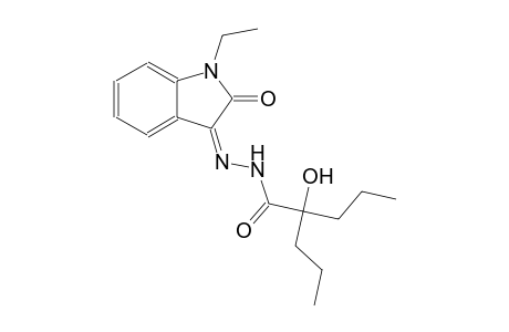 N'-[(3Z)-1-ethyl-2-oxo-1,2-dihydro-3H-indol-3-ylidene]-2-hydroxy-2-propylpentanohydrazide