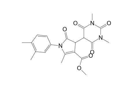 Methyl 4-(1,3-dimethyl-2,4,6-trioxohexahydropyrimidin-5-yl)-1-(3,4-dimethylphenyl)-2-methyl-5-oxo-4,5-dihydro-1H-pyrrole-3-carboxylate