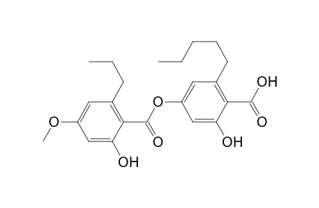 Benzoic acid, 2-hydroxy-4-[(2-hydroxy-4-methoxy-6-propylbenzoyl)oxy]-6-pentyl-