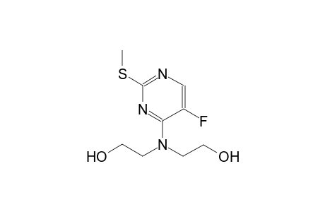 2-[(5-fluoro-2-methylsulfanylpyrimidin-4-yl)-(2-hydroxyethyl)amino]ethanol 2-[(5-fluoro-2-methylsulfanyl-pyrimidin-4-yl)-(2-hydroxyethyl)amino]ethanol 2-[[5-fluoro-2-(methylthio)-4-pyrimidinyl]-(2-hydroxyethyl)amino]ethanol 2-[[5-fluoro-2-(methylthio)pyrimidin-4-yl]-(2-hydroxyethyl)amino]ethanol 2-[[5-fluoro-2-(methylsulfanyl)-4-pyrimidinyl](2-hydroxyethyl)amino]ethanol