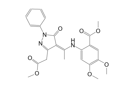 1H-pyrazole-3-acetic acid, 4-[1-[[4,5-dimethoxy-2-(methoxycarbonyl)phenyl]amino]ethylidene]-4,5-dihydro-5-oxo-1-phenyl-, methyl ester, (4Z)-