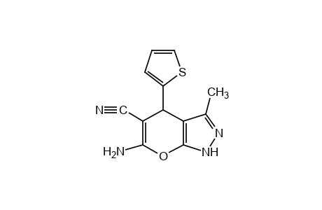 6-amino-1,4-dihydro-3-methyl-4-(2-thienyl)pyrano[2,3-c]pyrazole-5-carbonitrile