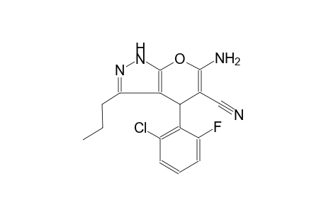 1,4-Dihydropyrano[2,3-c]pyrazole-5-carbonitrile, 6-amino-4-(2-chloro-6-fluorophenyl)-3-propyl-