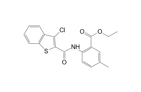 6-[(3-chlorobenzo[b]thien-2-yl)carboxamido]-m-toluic acid, ethyl ester