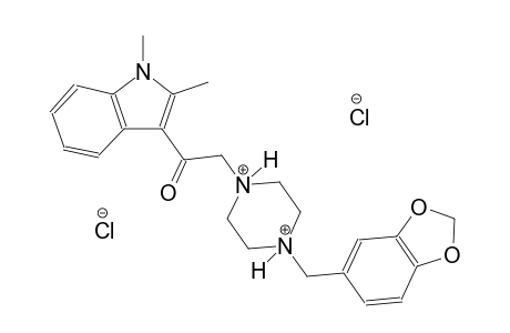 1-(1,3-benzodioxol-5-ylmethyl)-4-[2-(1,2-dimethyl-1H-indol-3-yl)-2-oxoethyl]piperazinediium dichloride