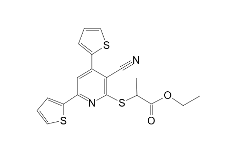 2-[(3-cyano-4,6-dithiophen-2-yl-2-pyridinyl)thio]propanoic acid ethyl ester