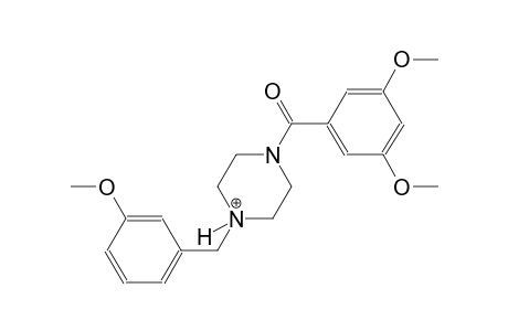 1-(3,5-dimethoxybenzoyl)-4-(3-methoxybenzyl)piperazin-4-ium