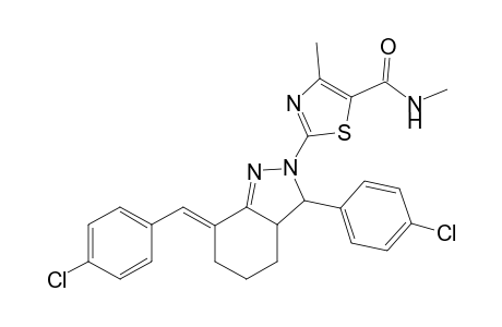 2-[(7E)-3-(4-chlorophenyl)-7-[(4-chlorophenyl)methylene]-3a,4,5,6-tetrahydro-3H-indazol-2-yl]-N,4-dimethyl-thiazole-5-carboxamide