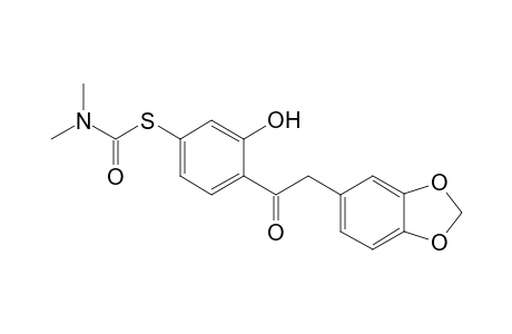 O-{4'-[3",4"-(Methenedioxy)benzylcarbonyl)-3'-hydroxyphenyl]-dimethyl-thiocarbamate