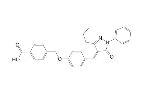 4-({4-[(E)-(5-oxo-1-phenyl-3-propyl-1,5-dihydro-4H-pyrazol-4-ylidene)methyl]phenoxy}methyl)benzoic acid