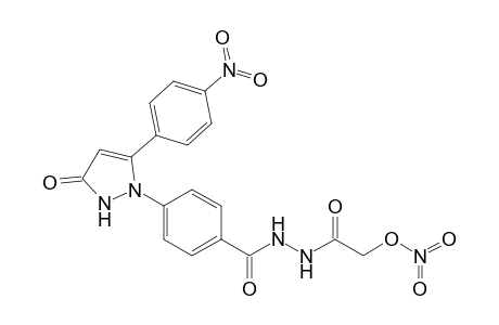 2-(2-(4-(5-(4-Nitrophenyl)-3-oxo-2,3-dihydropyrazol-1-yl)-benzoyl)hydrazinyl)-2-oxoethylnitrate
