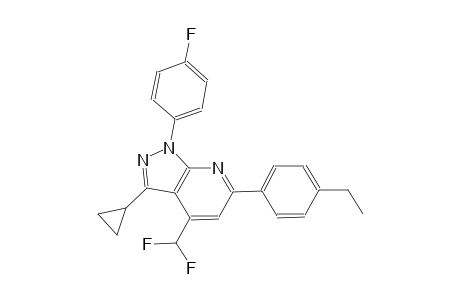1H-pyrazolo[3,4-b]pyridine, 3-cyclopropyl-4-(difluoromethyl)-6-(4-ethylphenyl)-1-(4-fluorophenyl)-
