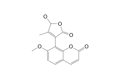MICROCOUMARIRIN;8-(5-HYDROXY-4-METHYL-2-OXO-5H-FUR-3-YL)-7-METHOXY-2-CHROMENONE