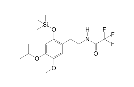 2-,5-Dimethoxy-4-isopropyloxyamphetamine-A (-CH3) TFA TMS