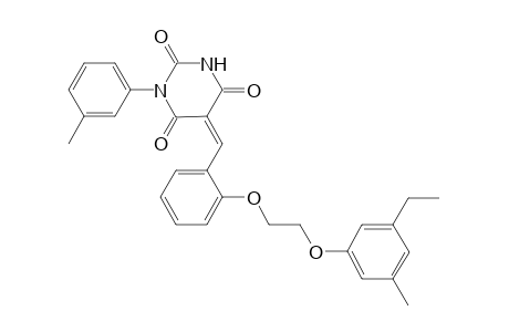(5Z)-5-[2-[2-(3-ethyl-5-methyl-phenoxy)ethoxy]benzylidene]-1-(m-tolyl)barbituric acid