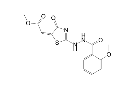 methyl (2E)-(2-[2-(2-methoxybenzoyl)hydrazino]-4-oxo-1,3-thiazol-5(4H)-ylidene)ethanoate