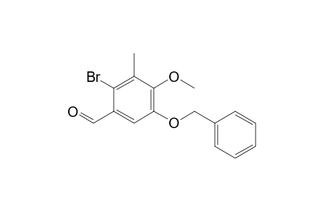 2-Bromanyl-4-methoxy-3-methyl-5-phenylmethoxy-benzaldehyde