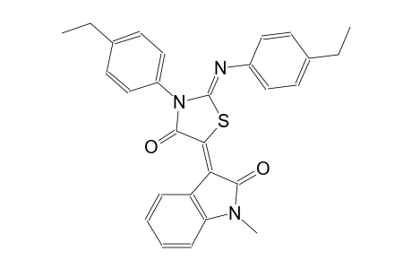 (3Z)-3-{(2Z)-3-(4-ethylphenyl)-2-[(4-ethylphenyl)imino]-4-oxo-1,3-thiazolidin-5-ylidene}-1-methyl-1,3-dihydro-2H-indol-2-one