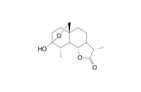 3-Oxo-14-hydroxy-5,alpha.H,4,6,11.beta.H-eudesman-12,6-olide