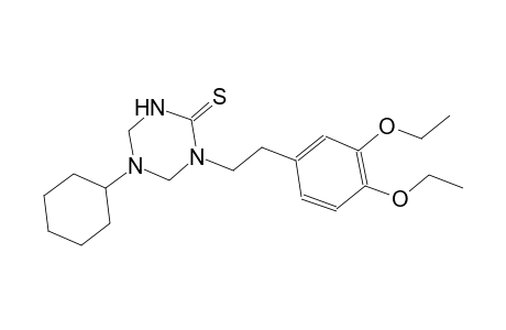 5-cyclohexyl-1-[2-(3,4-diethoxyphenyl)ethyl]tetrahydro-1,3,5-triazine-2(1H)-thione