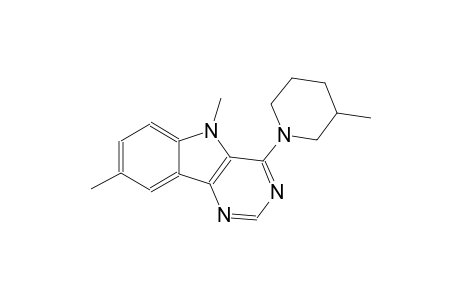 5,8-dimethyl-4-(3-methyl-1-piperidinyl)-5H-pyrimido[5,4-b]indole