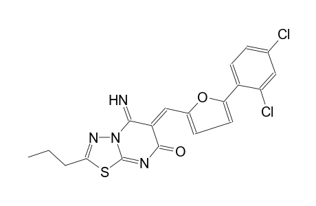 7H-[1,3,4]thiadiazolo[3,2-a]pyrimidin-7-one, 6-[[5-(2,4-dichlorophenyl)-2-furanyl]methylene]-5,6-dihydro-5-imino-2-propyl-, (6Z)-