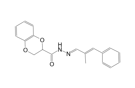 1,4-benzodioxin-2-carboxylic acid, 2,3-dihydro-, 2-[(E,2E)-2-methyl-3-phenyl-2-propenylidene]hydrazide