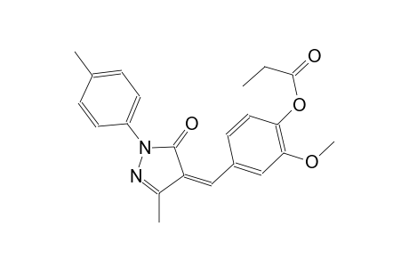 2-methoxy-4-{(Z)-[3-methyl-1-(4-methylphenyl)-5-oxo-1,5-dihydro-4H-pyrazol-4-ylidene]methyl}phenyl propionate