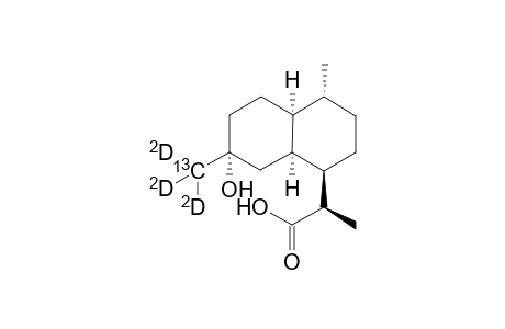 [15-13C2H3]-2-(7.alpha.-Hydroxy-4,7-dimethyl-(1.alpha.H),2,3,(4.beta.H),(4a.alpha..H),5,6,7,8,(8a.alpha.H)-decahydronaphthalen-1-yl)propionic acid