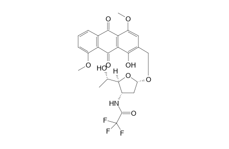 1,5-Dimethoxy-4-hydroxy-3-[1-O-(2',3',6'-trideoxy-3'-trifluoroacetamido-.beta.-L-lyxo-hexofuranosyl)-methyl]-9,10-anthraquinone