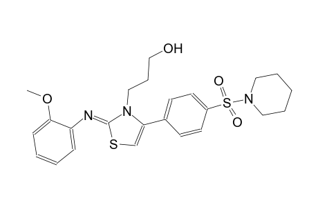 3-((2Z)-2-[(2-methoxyphenyl)imino]-4-[4-(1-piperidinylsulfonyl)phenyl]-1,3-thiazol-3(2H)-yl)-1-propanol