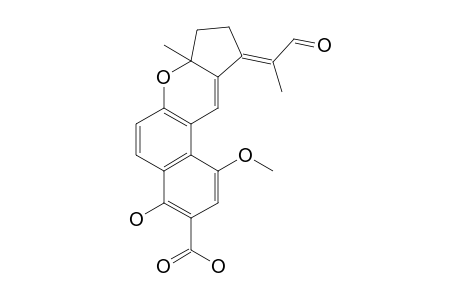 BUSSEIHYDROQUINONE_D;RAC-(7'-E)-1-HYDROXY-4-METHOXY-3'A-METHOXY-2'-[1-METHYL-2-OXOETHYLIDENE]-7A,8,1',2'-TETRAHYDRO-7-OXA-CYCLOPENTA-[B]