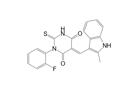 (5E)-1-(2-fluorophenyl)-5-[(2-methyl-1H-indol-3-yl)methylene]-2-thioxodihydro-4,6(1H,5H)-pyrimidinedione