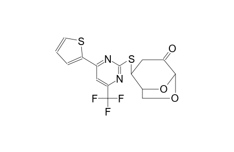 (1R,2S,5R)-2-((4-(thiophen-2-yl)-6-(trifluoromethyl)pyrimidin-2-yl)thio)-6,8-dioxabicyclo[3.2.1]octan-4-one