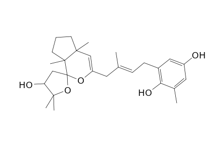 2-[(E)-4-(2',2',4a,7a-tetramethyl-3'-oxidanyl-spiro[6,7-dihydro-5H-cyclopenta[c]pyran-1,5'-oxolane]-3-yl)-3-methyl-but-2-enyl]-6-methyl-benzene-1,4-diol