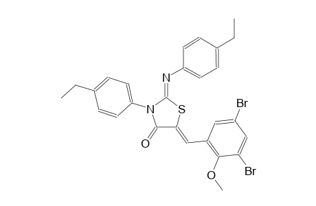 (2Z,5Z)-5-(3,5-dibromo-2-methoxybenzylidene)-3-(4-ethylphenyl)-2-[(4-ethylphenyl)imino]-1,3-thiazolidin-4-one