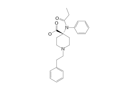 4-[N-(1-OXOPROPYL)-N-PHENYLAMINO]-1-(2-PHENYLETHYL)-4-PIPERIDINECARBOXYLIC-ACID;DESMETHYL-CARFENTANIL-ACID