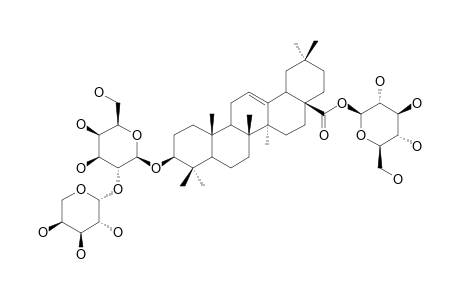 SAPONIN-E7;3-O-(ALPHA-L-ARABINOPYRANOSYL-(1->2)-BETA-D-GALACTOPYRANOSYL)-OLEANOIC-ACID-28-O-BETA-D-GLUCOPYRANOSIDE