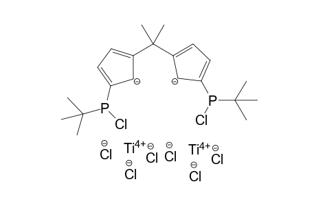 Titanium(IV) 5,5'-(propane-2,2-diyl)bis(2-(tert-butylchlorophosphaneyl)cyclopenta-2,4-dien-1-ide) hexachloride