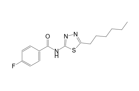 benzamide, 4-fluoro-N-(5-hexyl-1,3,4-thiadiazol-2-yl)-