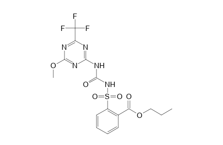 Benzoic acid, 2-[[[[[4-methoxy-6-(trifluoromethyl)-1,3,5-triazin-2-yl]amino]carbonyl]amino]sulfonyl]-, propyl ester