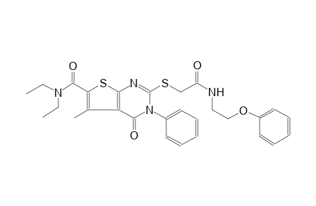 N,N-diethyl-5-methyl-4-oxo-2-({2-oxo-2-[(2-phenoxyethyl)amino]ethyl}sulfanyl)-3-phenyl-3,4-dihydrothieno[2,3-d]pyrimidine-6-carboxamide