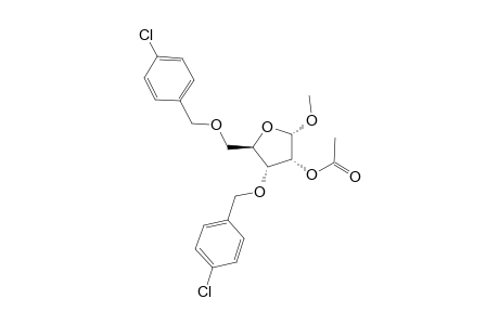 Methyl 2-o-acetyl-3,5-di-o-(4-chlorobenzyl)-.alpha.-d-ribofuranoside