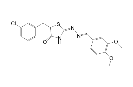 benzaldehyde, 3,4-dimethoxy-, [(2E)-5-[(3-chlorophenyl)methyl]-4-oxothiazolidinylidene]hydrazone
