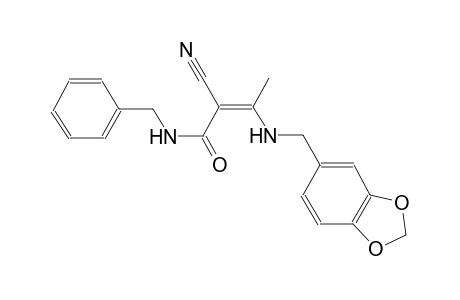 (2Z)-3-[(1,3-benzodioxol-5-ylmethyl)amino]-N-benzyl-2-cyano-2-butenamide