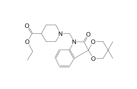ethyl 1-((5,5-dimethyl-2'-oxospiro[[1,3]dioxane-2,3'-indolin]-1'-yl)methyl)piperidine-4-carboxylate
