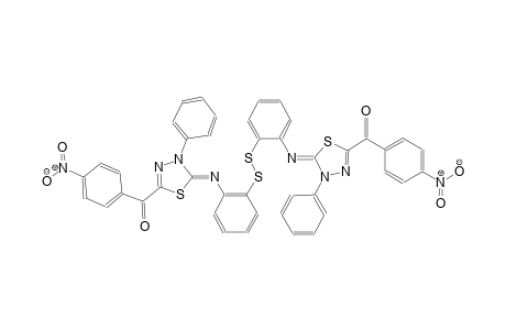 ((5Z)-5-{[2-({2-[((2Z)-5-(4-nitrobenzoyl)-3-phenyl-1,3,4-thiadiazol-2(3H)-ylidene)amino]phenyl}disulfanyl)phenyl]imino}-4-phenyl-4,5-dihydro-1,3,4-thiadiazol-2-yl)(4-nitrophenyl)methanone